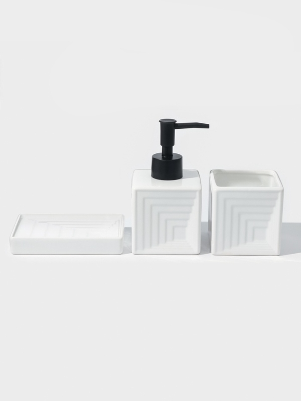 Набор для ванной SAVANNA, 3 предмета, дозатор для мыла, стакан, мыльница Набор для ванной SAVANNA, 3 предмета, дозатор для мыла, стакан, мыльница