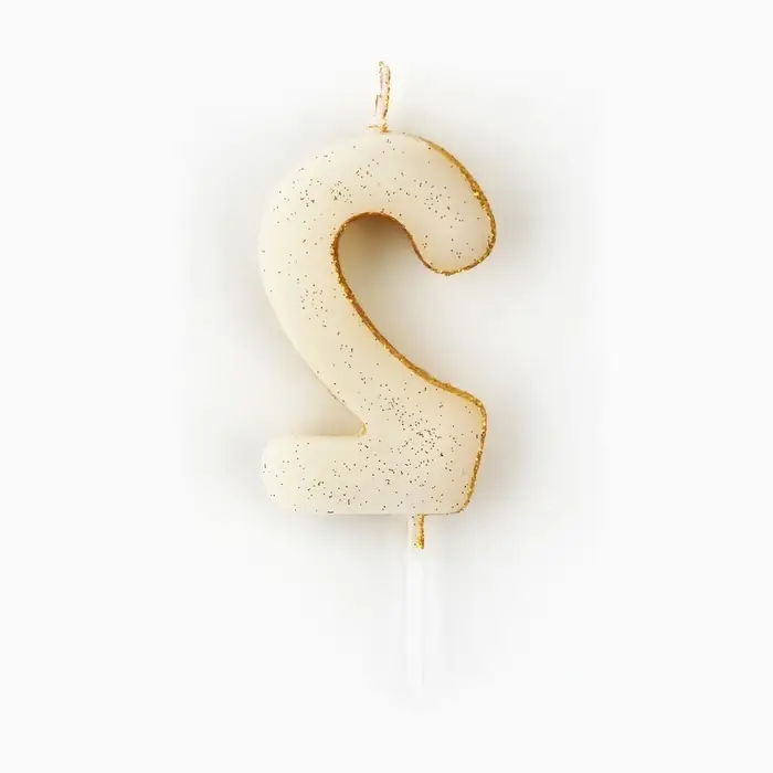 Свеча для торта, цифра, блестящая «2», золото, 9,5 х 4 см Свеча для торта, цифра, блестящая «2», золото, 9,5 х 4 см