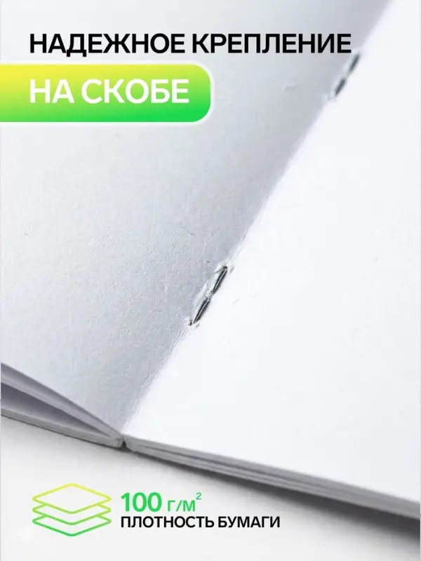 Альбом для рисования Calligrata А4, 40 листов, на скрепке, плотность листов 100 г/м&sup2;, обложка из мелованного картона