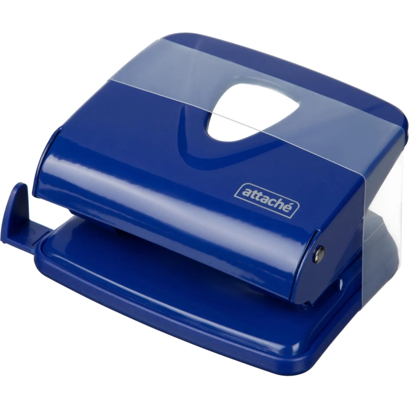 Дырокол Attache Symbol до 30 листов, линейка, металл, синий