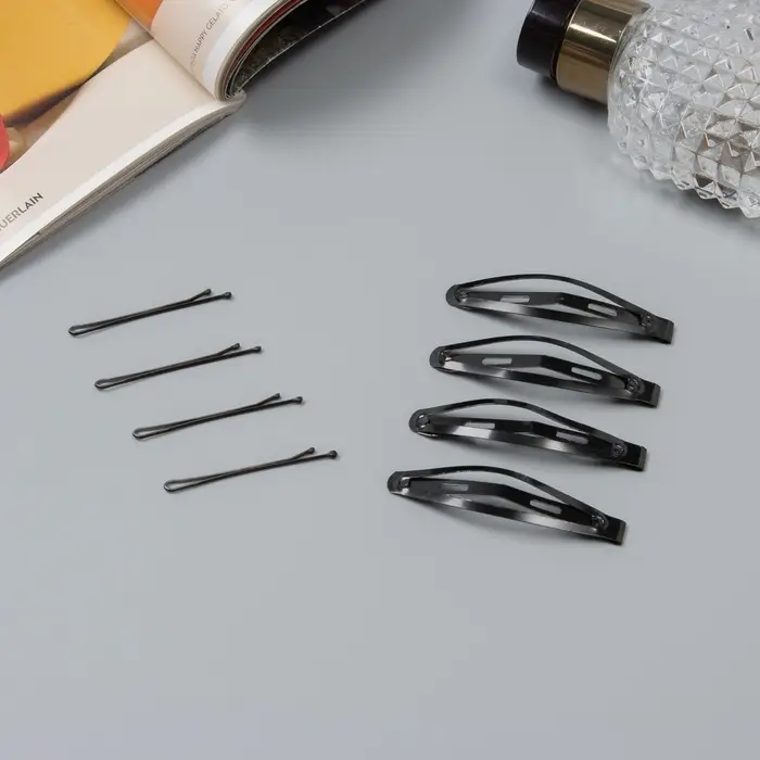 Невидимки для волос «Классик», набор 14 шт., форма, 5 см и 6 см, чёрные