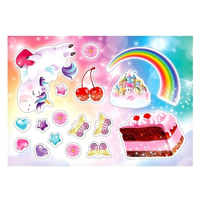 Развивающий игровой набор «Светящиеся единороги», наклейки светятся в темноте, по методике Монтессори Развивающий игровой набор «Светящиеся единороги», наклейки светятся в темноте, по методике Монтессори