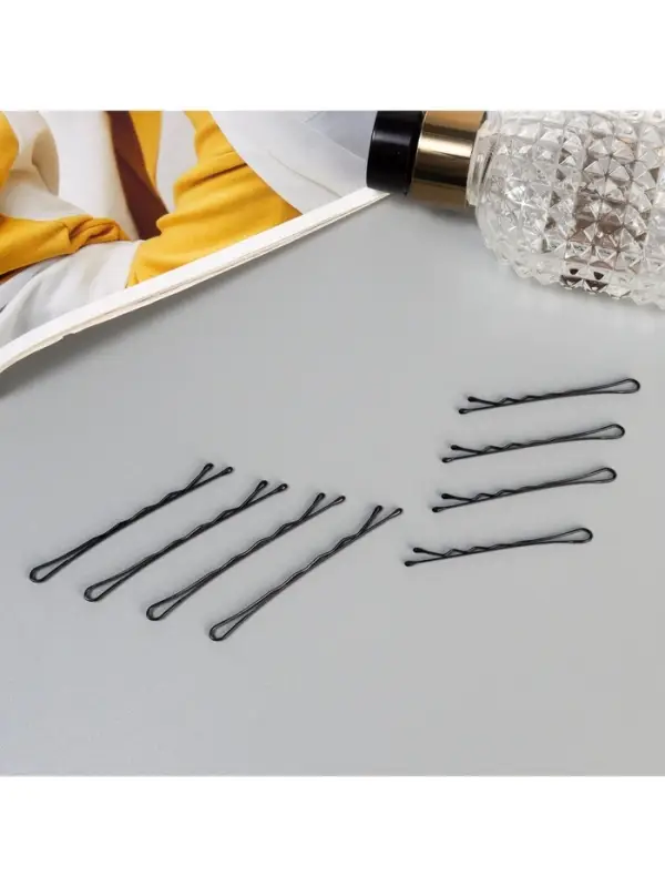 Невидимка для волос «Глория», набор 40 шт., медведица, 5.5 и 4.5 см, чёрная