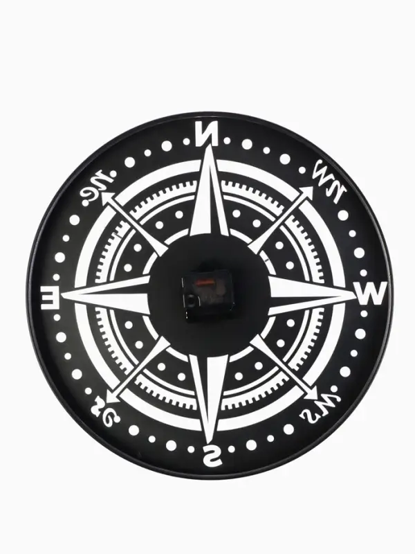 Часы настенные интерьерные &laquo;Компас&raquo;, бесшумные, плавный ход, d=40 см, металл, серебристые