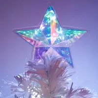 Ёлка фиброоптическая «Белоснежная» 90 см, d нижнего яруса 45 см, 8 веток, 8 режимов