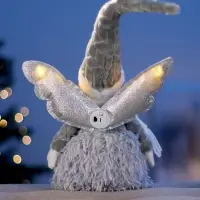 Светодиодная фигура &laquo;Кукла в сером&raquo; 70 см, текстиль, 6 LED, от батареек AG10&times;3, свечение тёплое белое