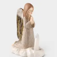 Фигура световая &laquo;Ангел, молитва у свечи&raquo;, полистоун, 7.5&times;13&times;17 см