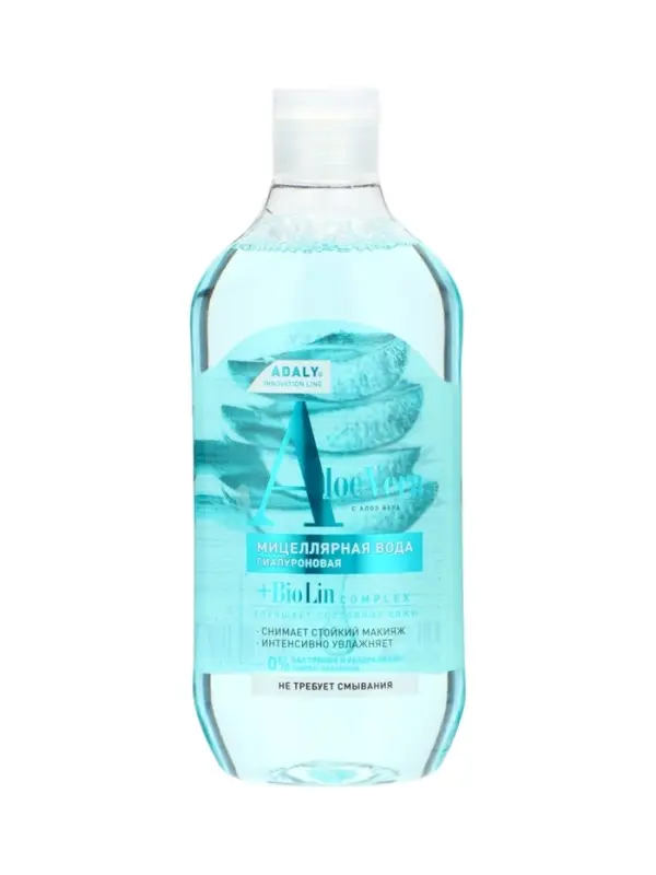 Вода гиалуроновая мицеллярная Adaly, с алоэ вера, 500 мл