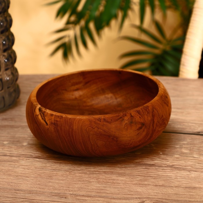 Салатник 20х20х7 см, тиковое дерево