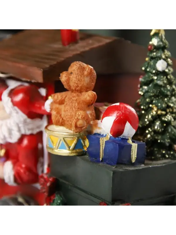 Светодиодная фигура &laquo;Паровоз с Дедом Морозом&raquo; 26.5&times;19.5&times;12.5 см, полистоун, от батареек ААх3, USB, свечение мульти