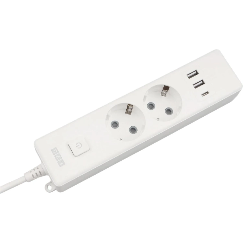 Удлинитель Power Cube, 2р/1.9м выкл.,3USB, 3.5кВт,16А,3x1,0 белый(PC-4-2M)