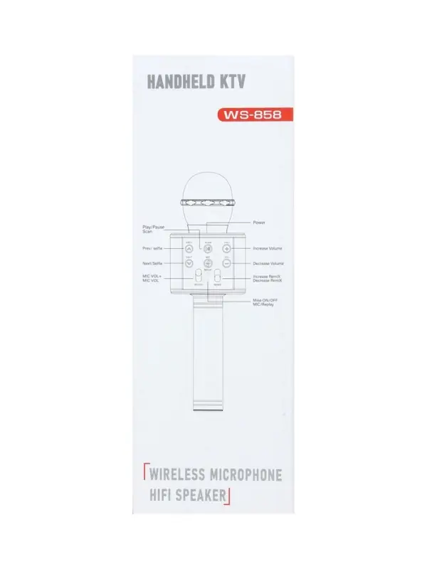 Микрофон для караоке Luazon LZZ-56, WS-858, 1800 мАч, чёрный