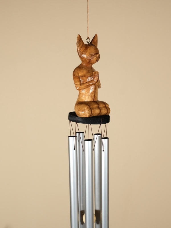 Музыка ветра Музыка ветра "Кошка" дерево, алюминий 7х7х70 см