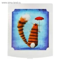 Комод 4-х секционный &laquo;Декор. Кот&raquo;, 38.5&times;47&times;95 см, белый