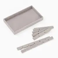 Подставка для украшений QF18 ячеек, флок, 21&times;12.3&times;2.5 см, серая