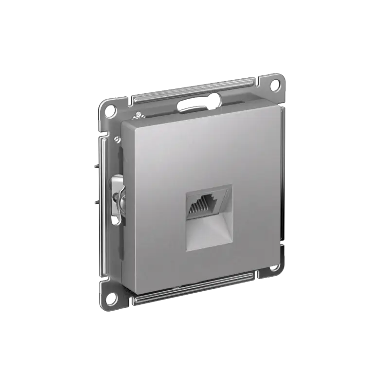 Розетка ATLASDESIGN компьютерная RJ45 механизм алюминий