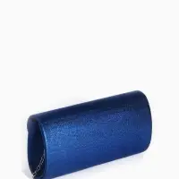 Сумка-клатч вечерняя на магните, на серебристой цепочке, синяя