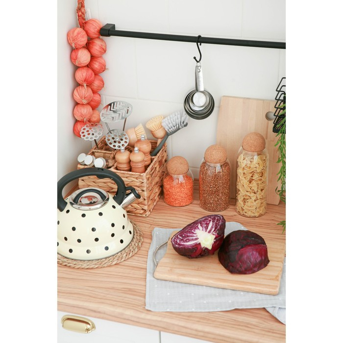 Банки стеклянные для хранения сыпучих продуктов Magistro «Эко», 3 предмета: 450/700/1000 мл, с пробковой крышкой Банки стеклянные для хранения сыпучих продуктов Magistro «Эко», 3 предмета: 450/700/1000 мл, с пробковой крышкой