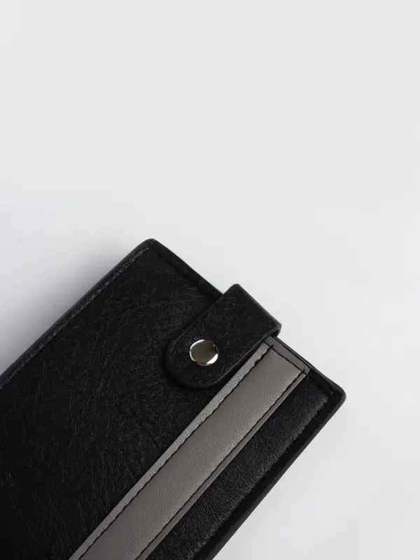 Портмоне мужское &laquo;Кхата&raquo;, на кнопке, отдел для карт, монет, чёрное