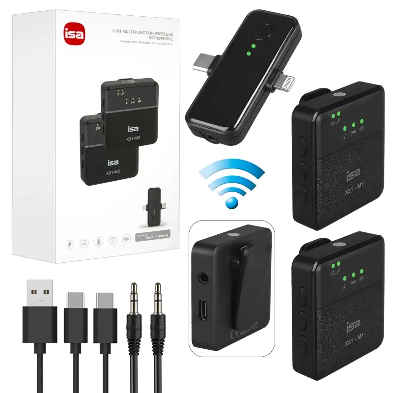 Микрофон беспроводной Type-C+Lightning X31-M2 ISA (400шт/кор)