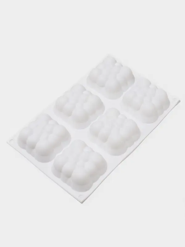 Форма для выпечки и муссовых десертов KONFINETTA &laquo;Облако&raquo;, силикон, 30&times;18.8&times;3.5 см, 6 ячеек (7.4&times;7.4 см), белая
