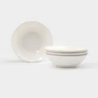 Тарелки глубокие Доляна White Label, набор 4 шт., 950 мл, 20&times;6.5 см, фарфор, белые