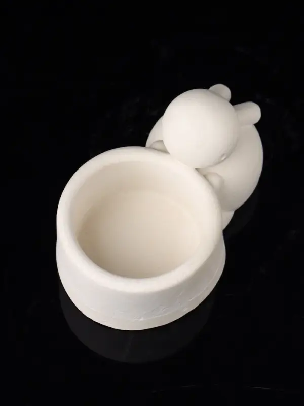 Подсвечник  Подсвечник "Заяц с чашей" 8х6х4 см, натуральный, гипс