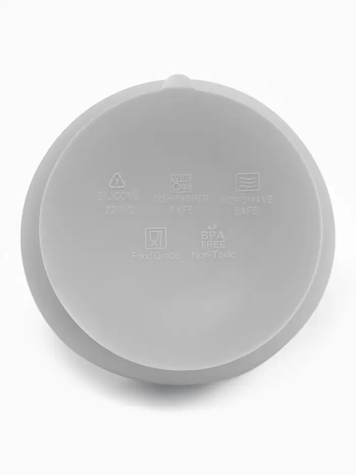 Тарелка детская на присоске и ложка, серый, Mum&Baby Тарелка детская на присоске и ложка, серый, Mum&Baby
