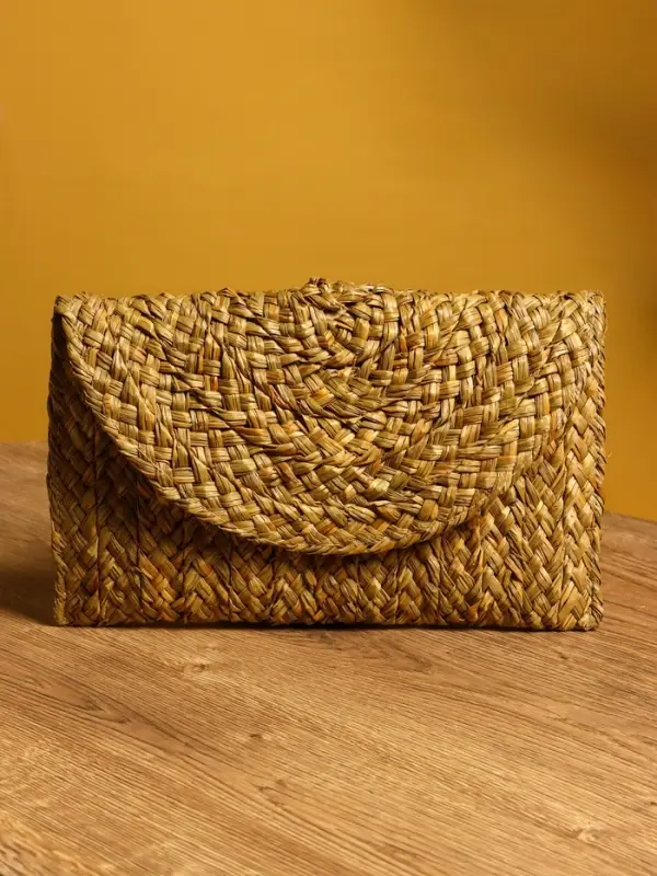 Сумка клатч плетёная из сиграсса 26х16х3 см, цв. бежевый Сумка клатч плетёная из сиграсса 26х16х3 см, цв. бежевый