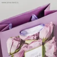 Пакет подарочный ламинированный, упаковка, &laquo;Самой Нежной на свете&raquo;, ML 23&times;27&times;11.5 см