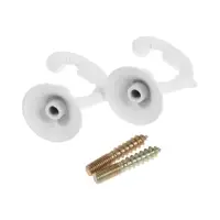 Крючок для штор ТУНДРА KS002, однорожковый, цвет белый, 2 шт Крючок для штор ТУНДРА KS002, однорожковый, цвет белый, 2 шт