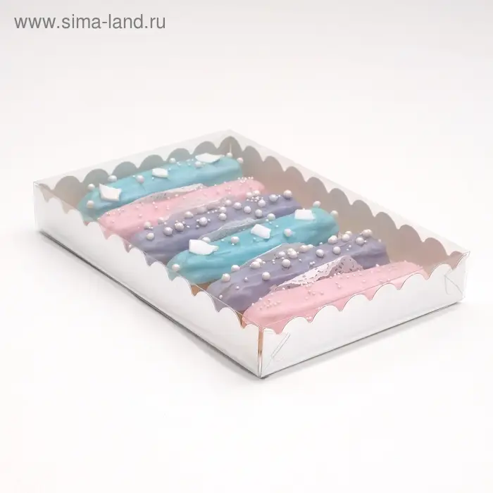 Коробочка для печенья с PVC крышкой, серебряная, 22 х 15 х 3 см Коробочка для печенья с PVC крышкой, серебряная, 22 х 15 х 3 см