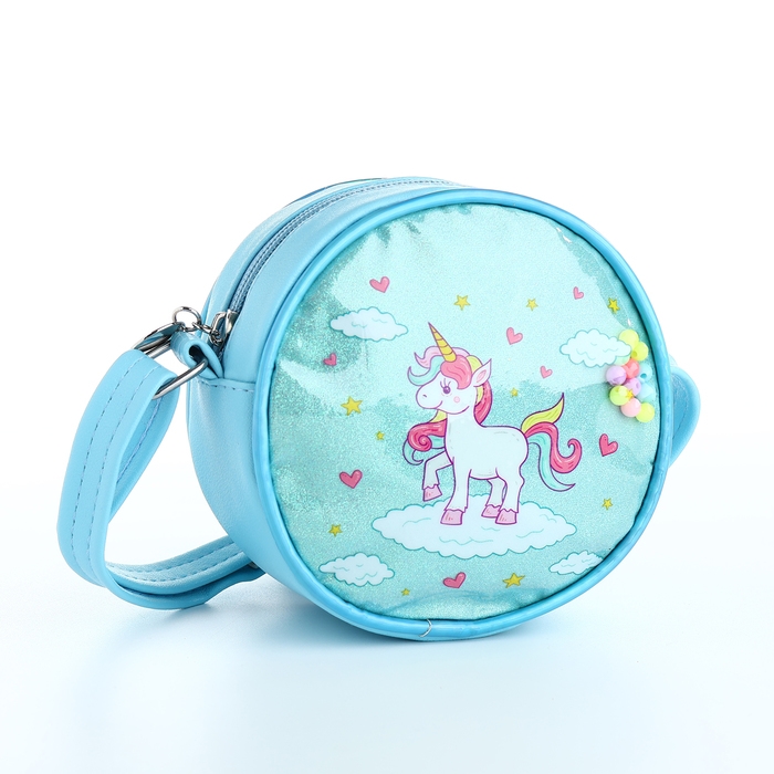 Сумка детская для девочки на молнии «Выбражулька», цвет голубой