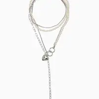 Бодичейн женская «Сердце на цепочке» с бусинами, 135 см, белый в серебре Бодичейн женская «Сердце на цепочке» с бусинами, 135 см, белый в серебре