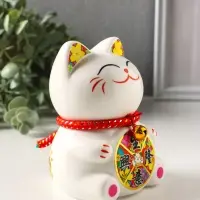 Копилка для денег керамика &laquo;Манэки-нэко с колесом счастья&raquo;, 8&times;8.5&times;12 см, МИКС