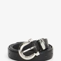 Ремень женский, 110&times;2.3 см, пряжка металл, серебристая, чёрный