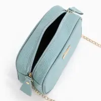 Сумка женская кросс-боди на молнии, 19&times;7&times;13 см, голубая