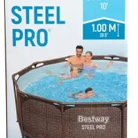 Бассейн каркасный Steel Pro, 305&times;100 см, круглый, цвет ротанг, 5617P Bestway