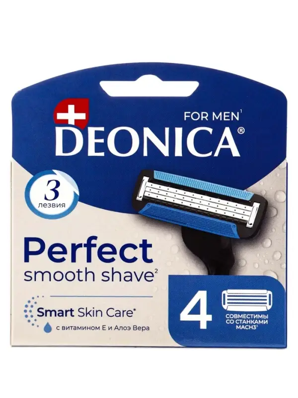 Сменные кассеты DEONICA 3 FOR MEN , 4 шт Сменные кассеты DEONICA 3 FOR MEN , 4 шт