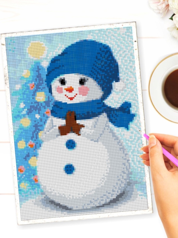 Алмазная мозаика «Снеговичок», 29,5 × 20,5 см, 20 цветов