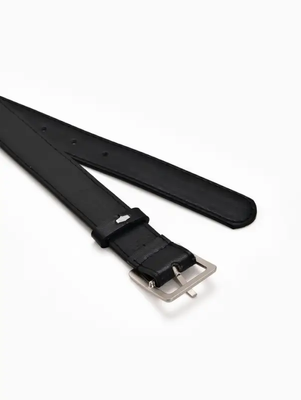 Ремень жен 05-01-02-01, Июнь2508, 3*0,3*110 см, без винта, пряж мат металл, 1 прокол, черн   1090314