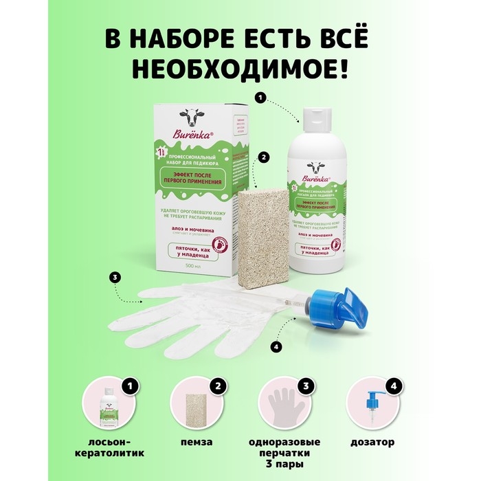 Лосьон-кератолитик Лошадиная сила Буренка профессиональный для педикюра, 500 мл Лосьон-кератолитик Лошадиная сила Буренка профессиональный для педикюра, 500 мл