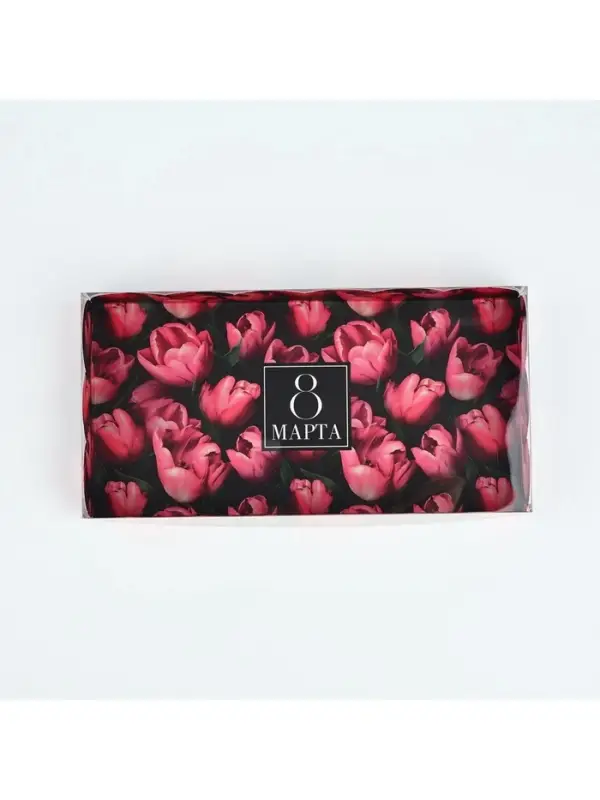 Коробка для кондитерских изделий с пластиковой крышкой &laquo;8 Марта&raquo;, 10.5&times;21&times;3 см