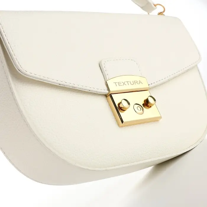 Сумка женская мессенджер TEXTURA на клапане, 23&times;6&times;15 см, белая