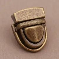 Застёжка для сумки, 3×2 см, цвет бронзовый