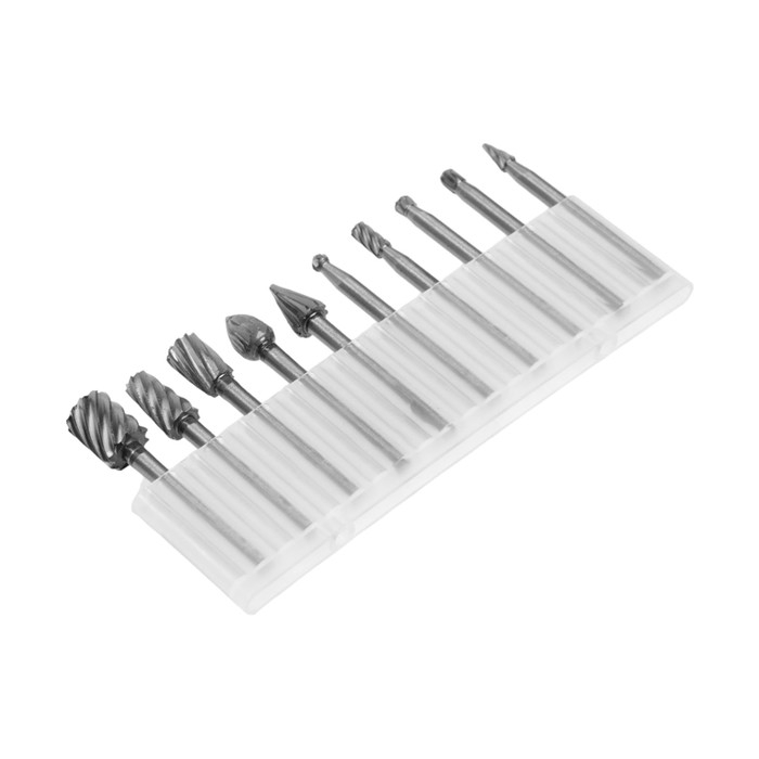 Набор шарошек по дереву и пластику ТУНДРА, диаметр хвостовика 3 мм, 10 шт. Набор шарошек по дереву и пластику ТУНДРА, диаметр хвостовика 3 мм, 10 шт.