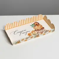 Коробка для печенья, кондитерская упаковка с пластиковой крышкой, «Сладкой жизни», 10.5 х 21 х 3 см