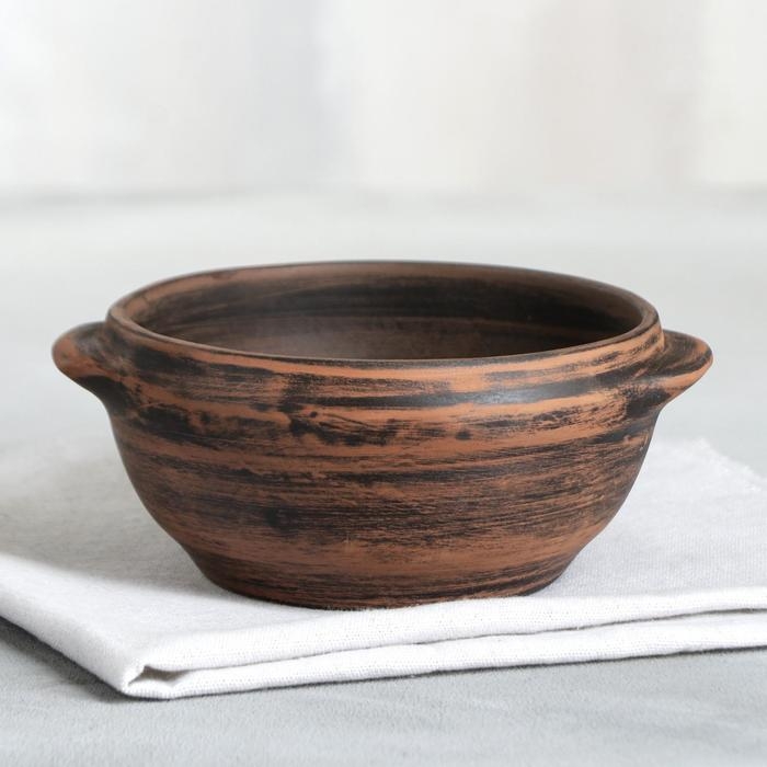 Бульонница «Борщ», гладкая, красная глина, 0,6 л