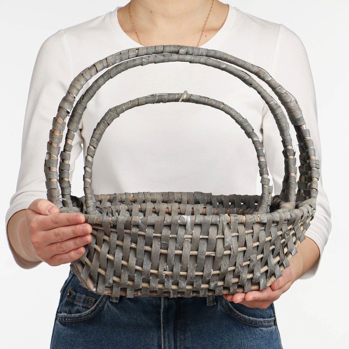 Набор корзин, 3шт, лоза, S:23х20хH9хHH23,M: 28х25хH11хHH28, L:33х30хH13хHH33 см Набор корзин, 3шт, лоза, S:23х20хH9хHH23,M: 28х25хH11хHH28, L:33х30хH13хHH33 см