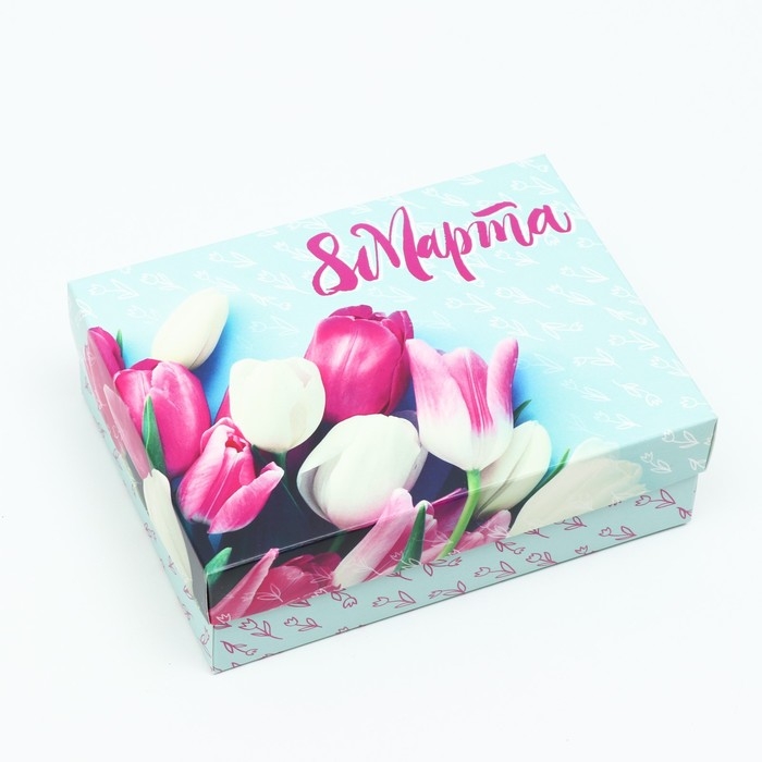 Подарочная коробка Подарочная коробка "8 Марта", 16,5 х 12,5 х 5,2 см